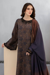 BAROQUE - 3PC KHADDAR PRINTED SHIRT WITH KHADDAR PRINTED DUPATTA AND TROUSER - HZG1408